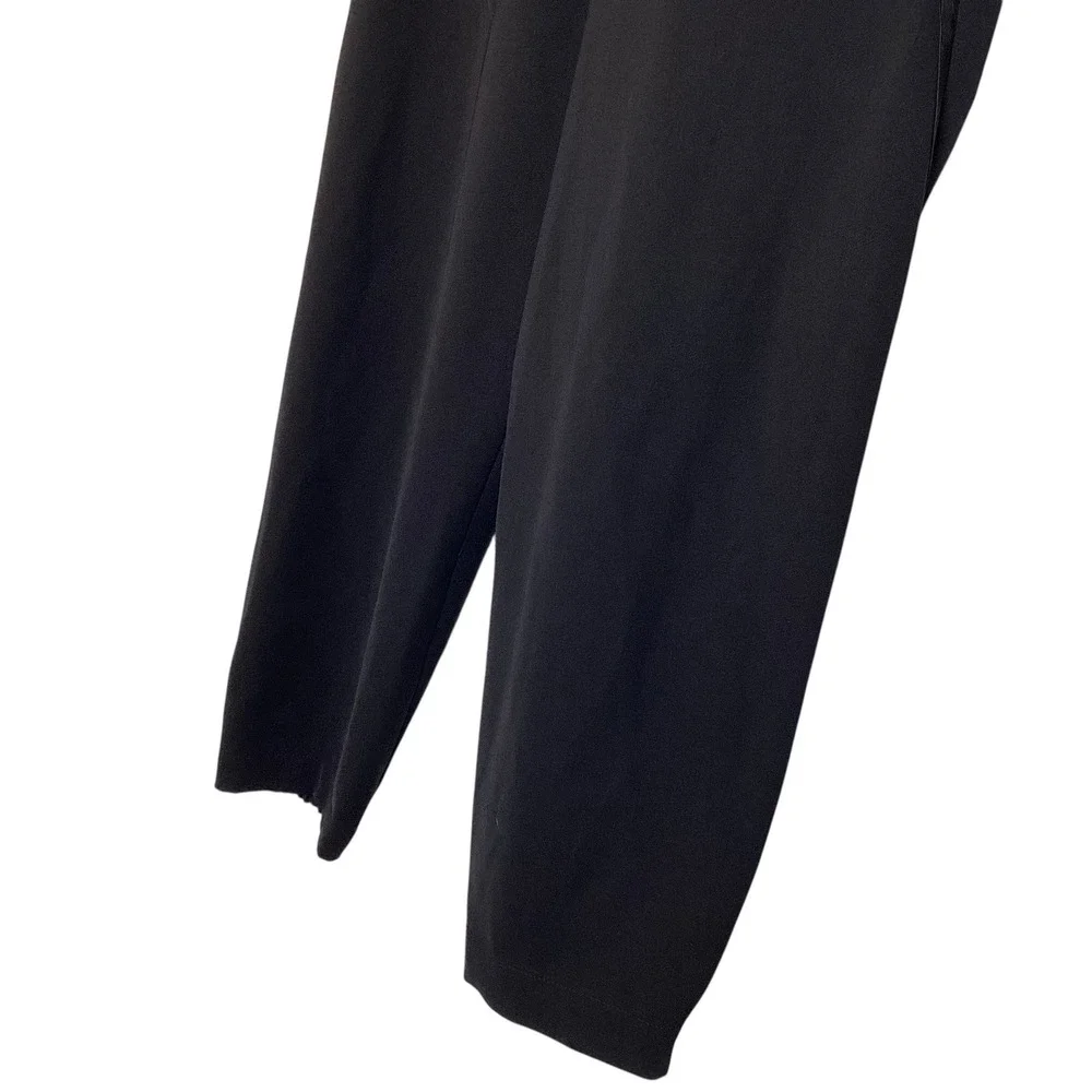 Vince Womens Black Crepe Satin Trim Trousers Tapered Pants Size M Luxury EUC